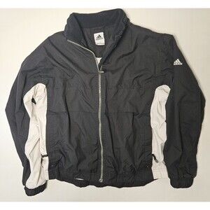 VINTAGE 90s Adidas  Mens Small Black  Windbreaker Climashell  Y2K